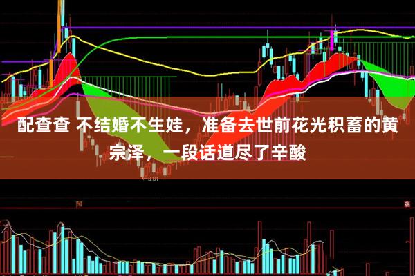 配查查 不结婚不生娃，准备去世前花光积蓄的黄宗泽，一段话道尽了辛酸